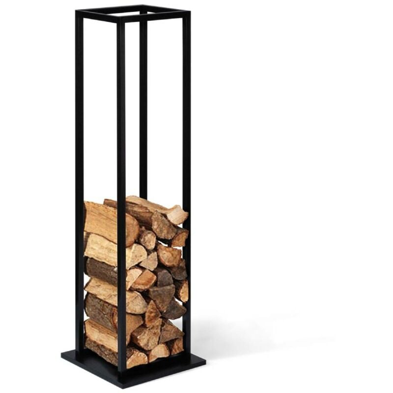 Range bûches en acier galvanisé - H.112 cm - Noir Vertical