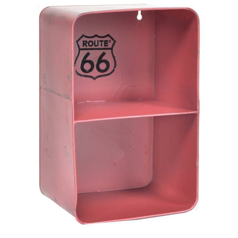 Étagère rectangulaire en métal bristol rouge 2 étagères cm20x15h30