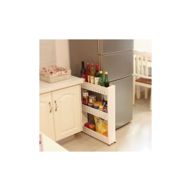 Mowze - Chariot De Rangement Mince 3 Niveaux, Chariot à Roulettes, Organisateur D'étagères De Rangement Mobile Pour Bureau De Buanderie De Salle De