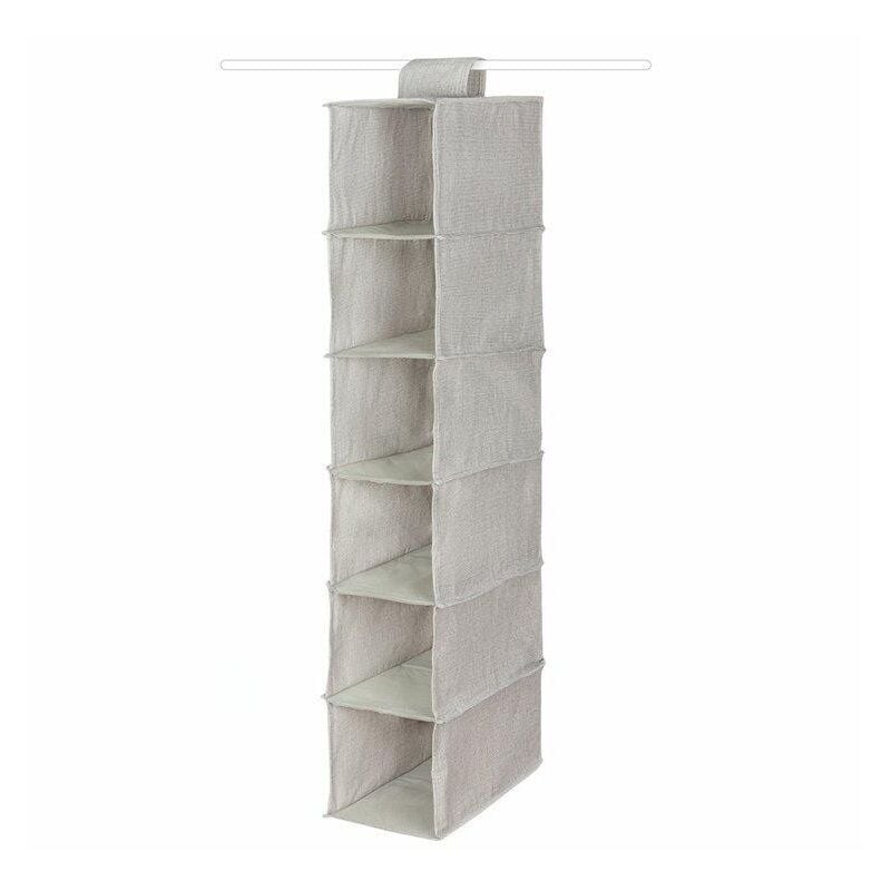 Organisation de penderie - Organiseur suspendu 30x18x94 cm, 6 compartiments, gris RAN10114 - Compactor
