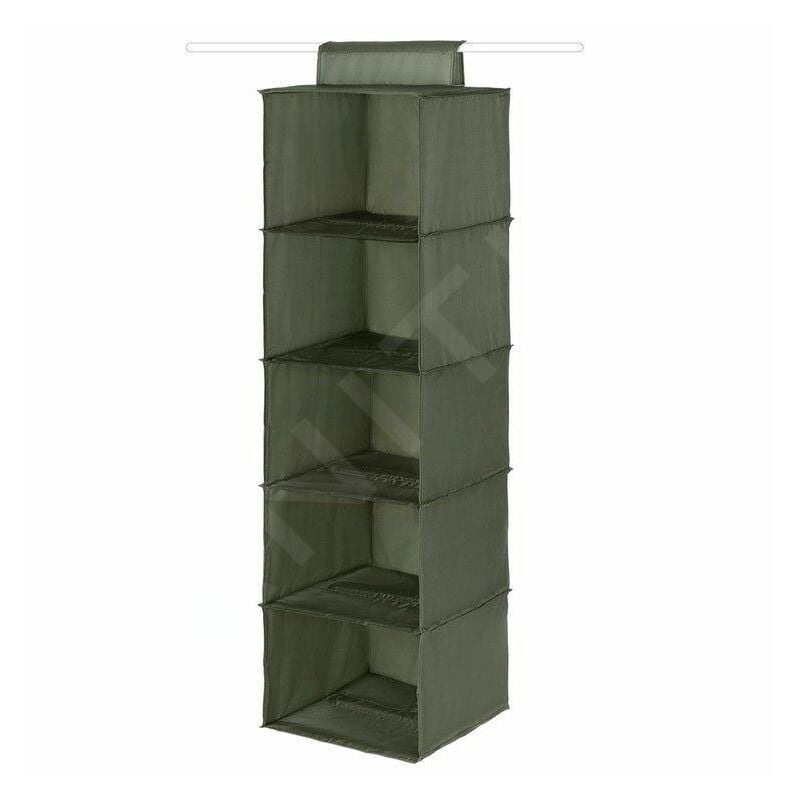 Organisation de penderie - Organiseur suspendu 30x30x105 cm, 5 compartiments, vert RAN10871 - Compactor