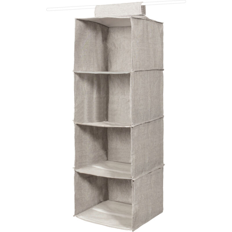Organisation de penderie - Organiseur suspendu 30x30x94 cm, 4 compartiments, gris RAN10115 - Compactor
