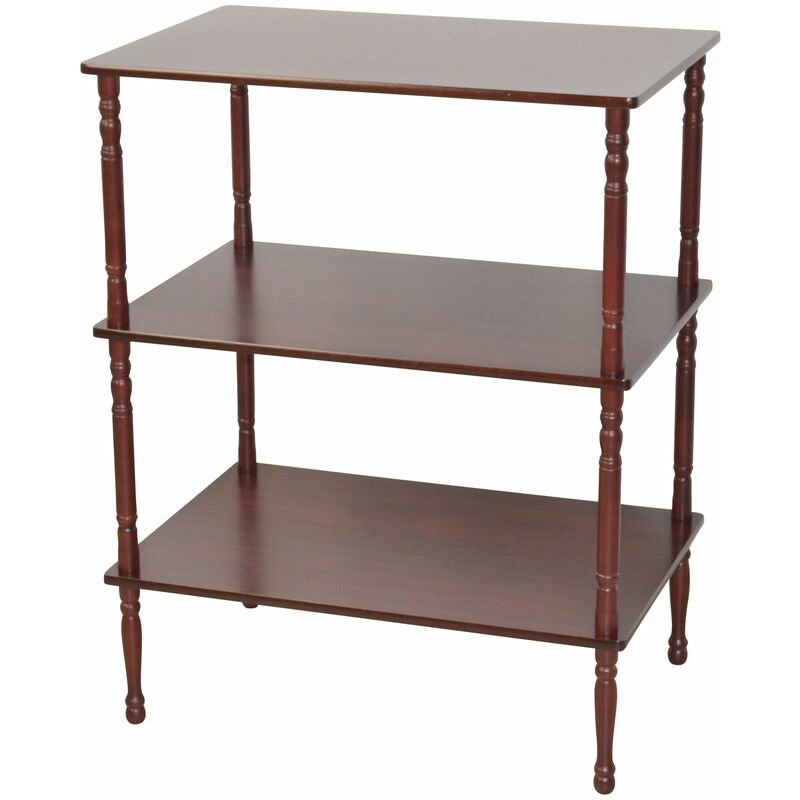 Décoshop26 - tagère sur pieds meuble de rangement 3 niveaux en mdf et bois massif couleur cerisier ETA05041