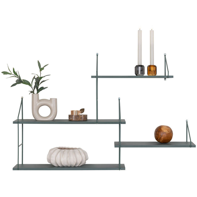 House Nordic - Harlem bibliothèque murale 4 tablettes vert,noir.