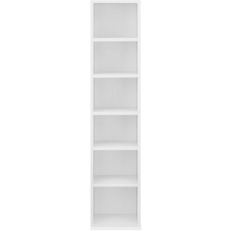 Tagère tour cd / dvd rangement stockage 90 cm mdf mélaminé blanc