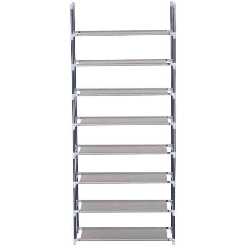 Tagères à chaussures 8 niveaux range chaussures pour 24 paires de chaussures 60x29x140 cm gris