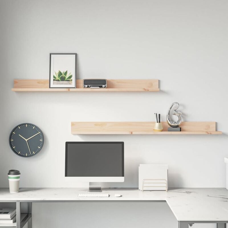 Vidaxl - tagères murales 2 pcs 110x11x9 cm Bois de pin massif