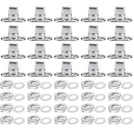 LARGEIGHT Tagtight 20Pcs Ovales Twist Verrouiller, D'Attaches à Verrouillage par Torsion de Qualité Marine, Œillet et Goujon à Bouton Tournant, pour Boutons Tournants de Fixation en Toile