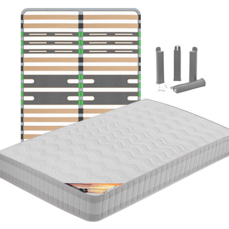TAHITI - Pack Matelas + AltoZone 140x190 + Pieds