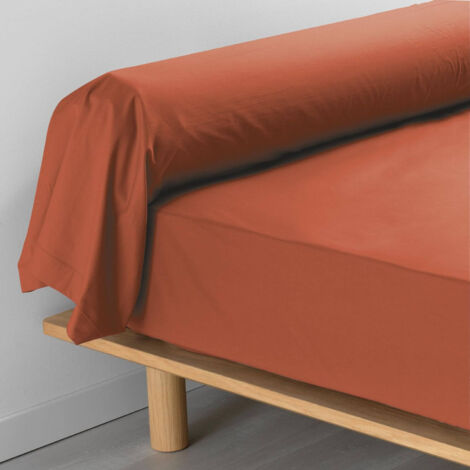 Taie de traversin - 85 x 185 cm - Percale - 78 fils - Uni - Terracotta