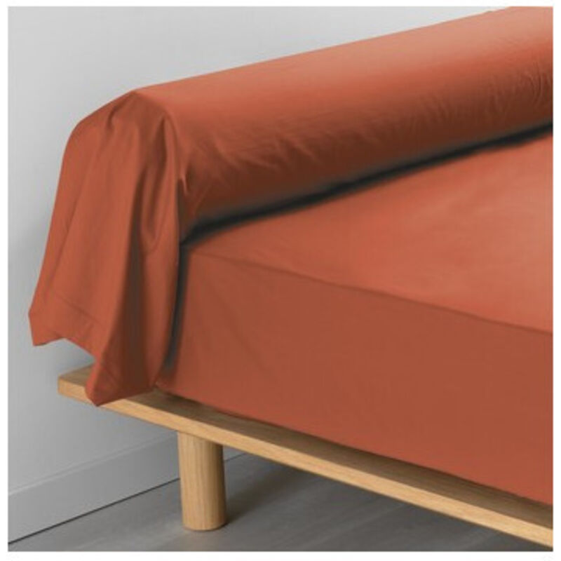Taie de traversin 85x185 cm - Percale 100% coton - Terracotta