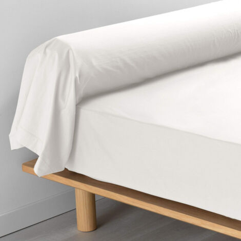 Taie de traversin 85 x 185 cm taie d'oreiller doux en percale 100 % coton, coloris lin