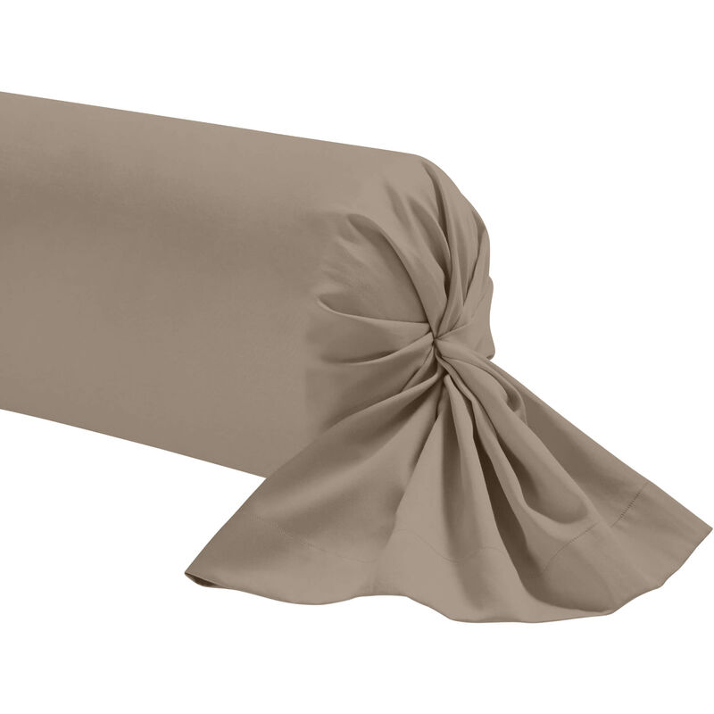 TERRE DE NUIT Taie de traversin biscuit 100% coton 90 cm