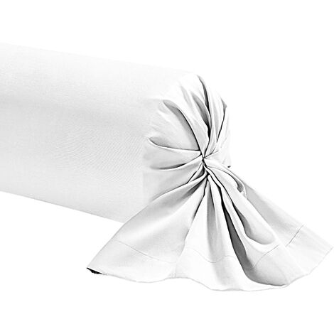 Taie de traversin blanc 100% lin 180 cm
