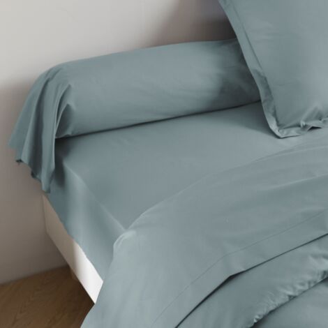 Taie de traversin coton percale Bleu 180 cm - SOMEO - MORPHEE