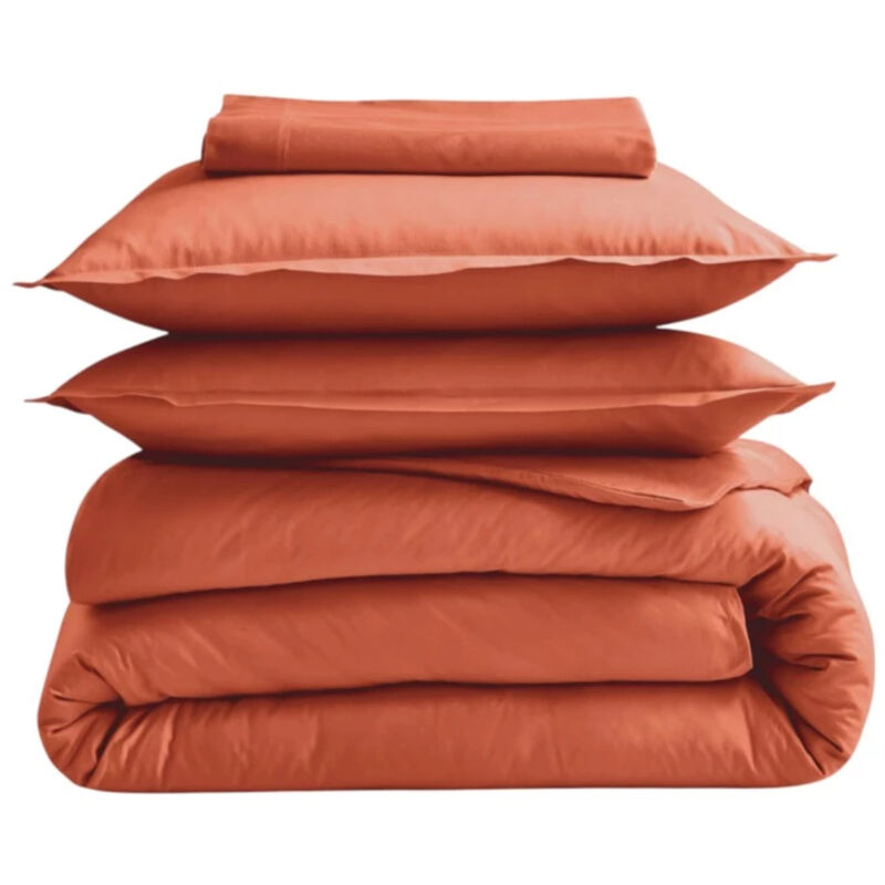 Taie de traversin en 100% coton biologique Terracotta 86x200 cm
