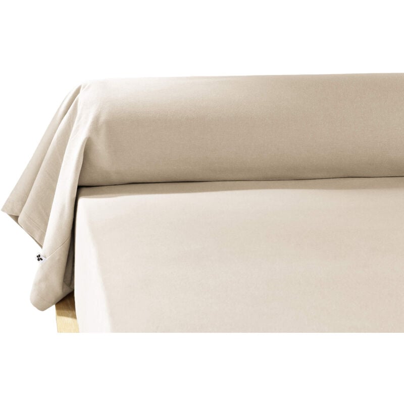 Terre De Nuit - Taie de traversin flanelle beige 160 cm