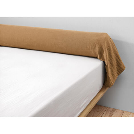 Taie de traversin gaze de coton 85 x 185 cm gaia camel Marron