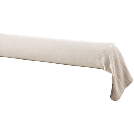 Taie de traversin Gaze de coton 85x185 GAIA coloris Beige Pampa