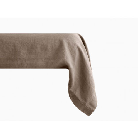 Taie de traversin Palace pur coton teint lavé, 63 fils/cm² Vent du sud - Palace Tabac - 43 x 195 cm