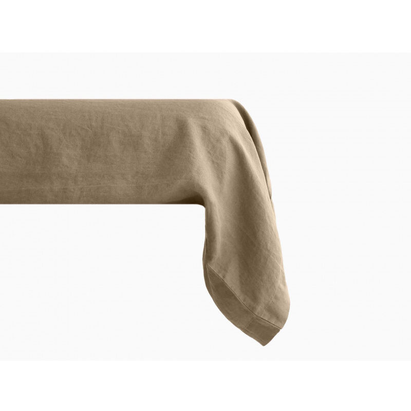 Taie de traversin Palace pur coton teint lavé, 63 fils/cm² Vent du sud - Palace Camel - 43 x 195 cm