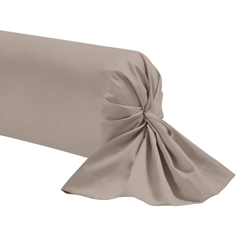 Taie de traversin percale lin 140 cm - Naturel