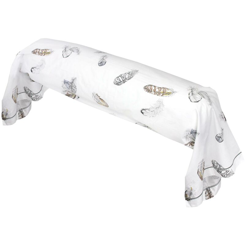 linnea - taie de traversin percale pur coton plumes 200x43 cm - blanc