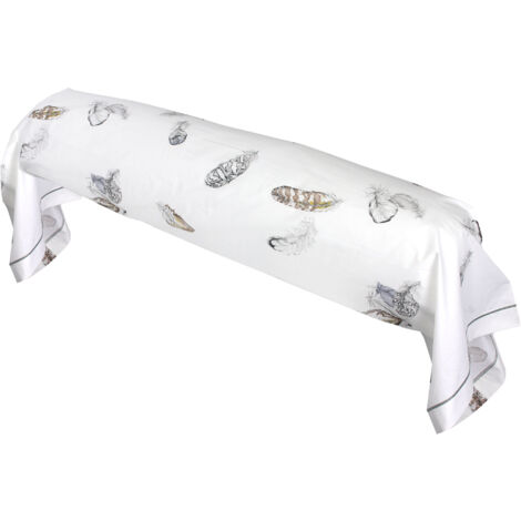 Taie de traversin Percale pur coton PLUMES 140x43 cm