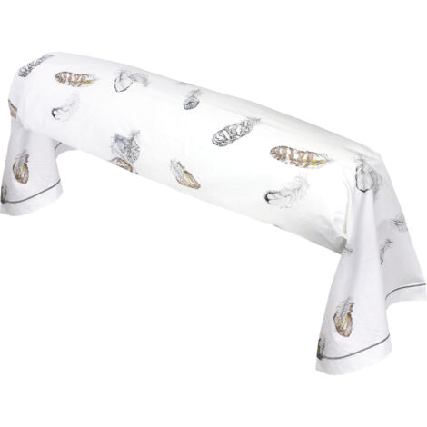 Taie de traversin Percale pur coton PLUMES 240x43 cm