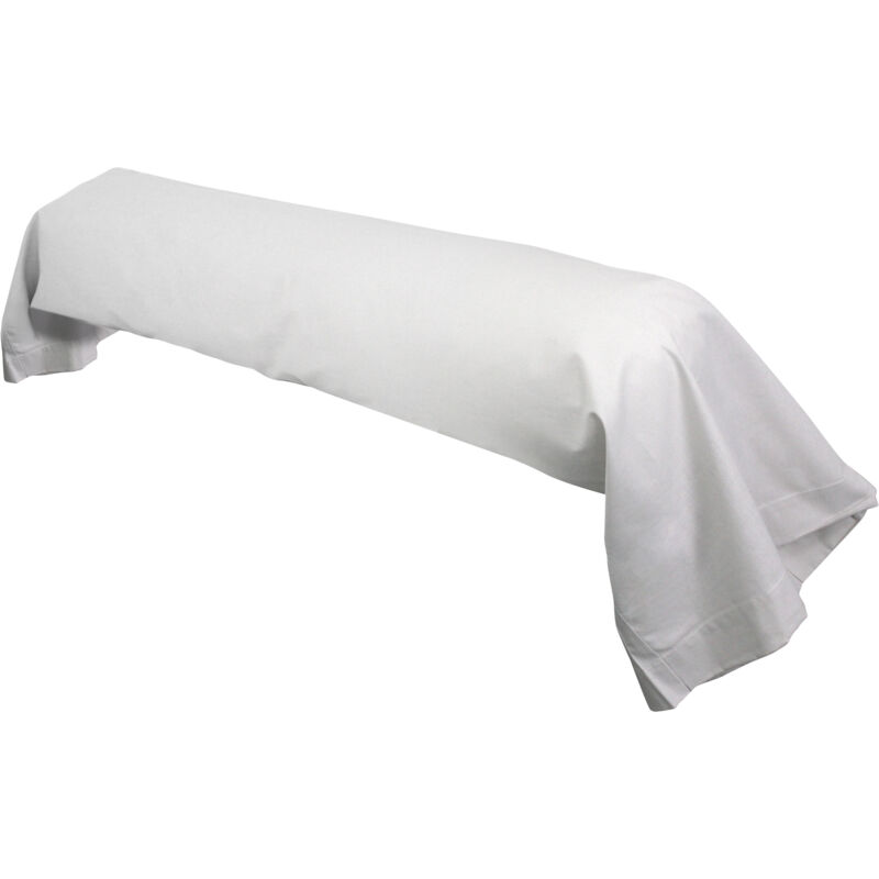 Taie de traversin uni 100% coton alto 140x43 cm - Gris Calcium