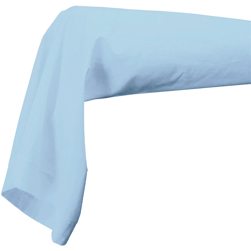 TRADILINGE Taie de Traversin Unie en 100% Coton Bleu ciel 86x140 cm