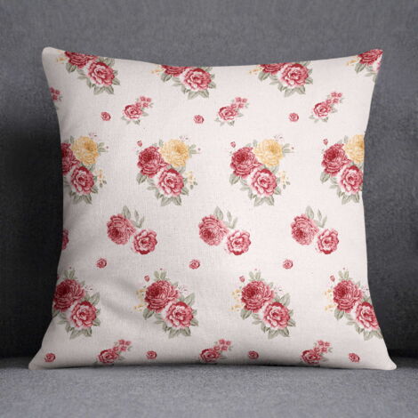 Taie d'oreiller 40x40 fleurs roses