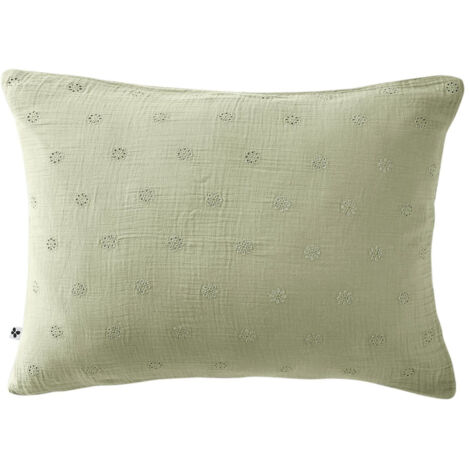 taie d'oreiller 50 x 70 cm gaze de coton gaïa boho eucalyptus