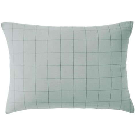 taie d'oreiller 50 x 70 cm gaze de coton gaïa match eucalyptus