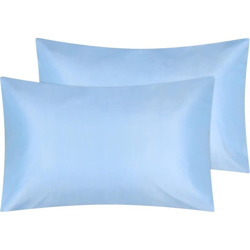 Taie d'oreiller 50 x 75 cm Lot de 2 Housse Oreiller Facile à Laver Microfibre Doux Et Brossé avec Respirante et Infroissable Fermeture à Enveloppe