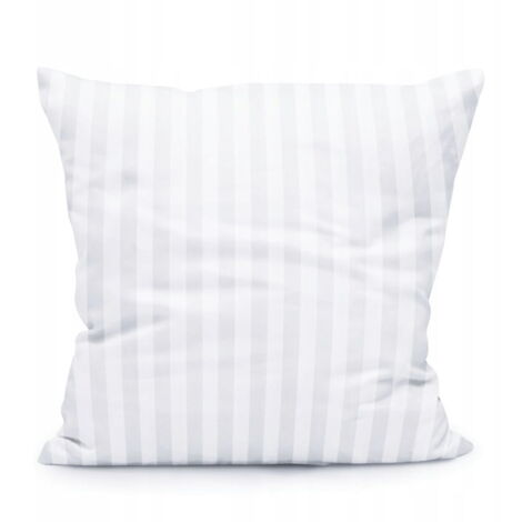 Taie d'oreiller 70x80 Hôtel Adamaszek Rayure 1cm blanc
