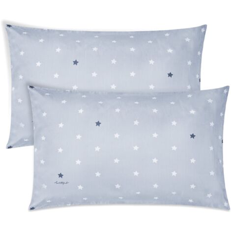 Taie d'Oreiller Bébé, 2pcs 40x60 Tête Animal 100% Coton, Fermeture à Rabat, Lavable en Machine pour Berceau