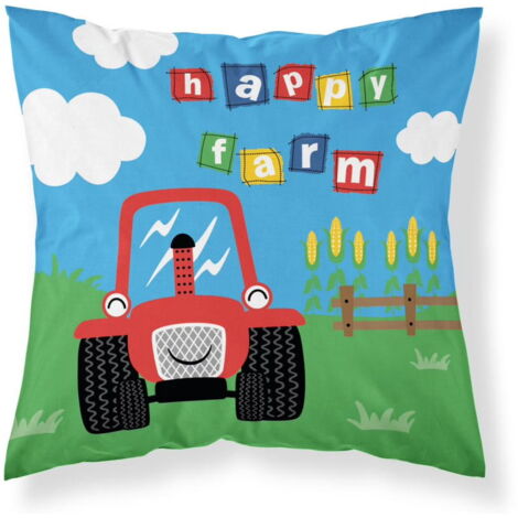 Taie d'oreiller bébé 40x40 Tracteur Ferme COTON