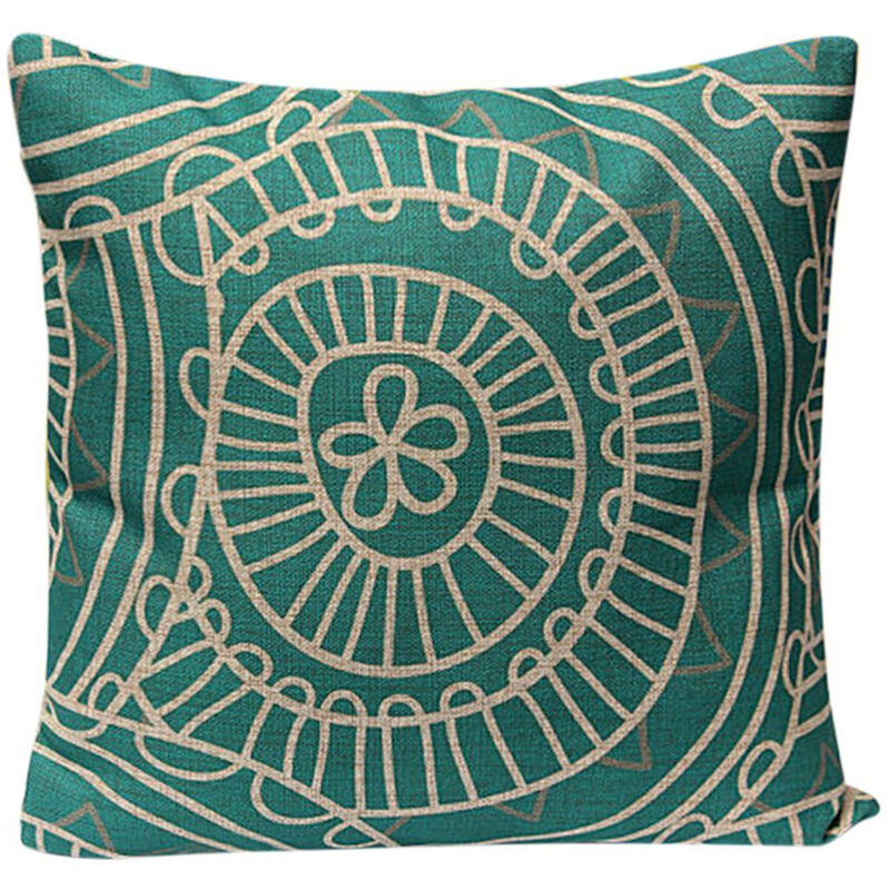 Tlily - Taie d'oreiller carre decoratif en lin Housse de coussin de 17 pouces x 17 pouces(maille geometrique)
