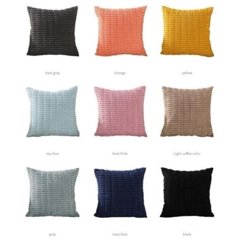 Taie d'Oreiller Carrée Housse de Coussin + Coussin Core Lit Canapé Maison Chaise Voiture Décoration Cadeau (Gris)