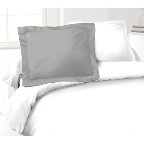 Taie d’oreiller coton LOVELY HOME lot de 2 gris clair 50 x 70 cm OEKO-TEX