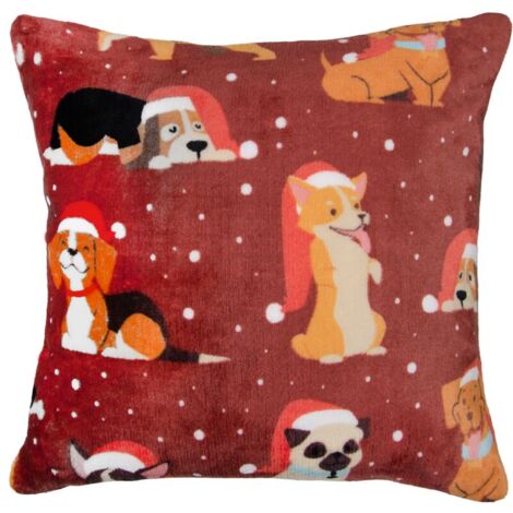 Taie d'oreiller de Noël 40x40 Winter Fellows Red Dogs