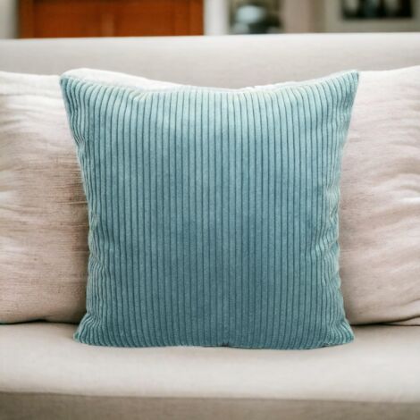 Taie d'oreiller décorative à rayures turquoise 30x50 cm