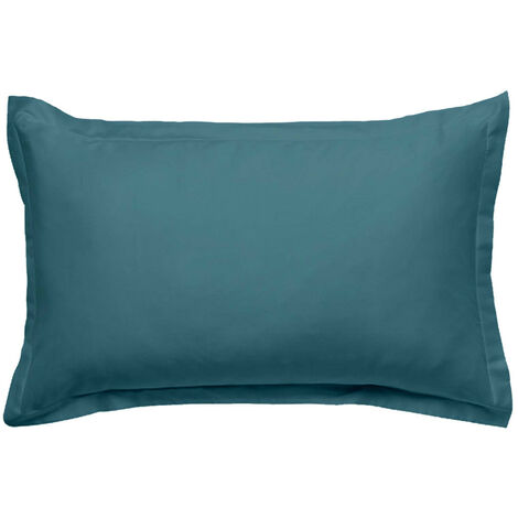 Taie d'oreiller en coton 57 fils unie canard 50x70cm