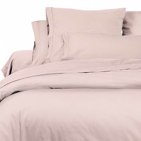 Lot de 2 taies d'oreiller en percale de coton - 63 x 63 cm - blanc à  passepoil terracotta - agami VENTE-UNIQUE Pas Cher 