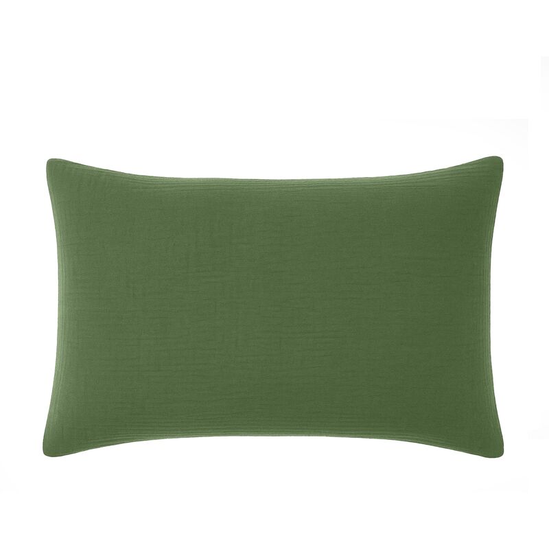 Taie d'oreiller en gaze de coton lave 50 x 70 cm Douce vert