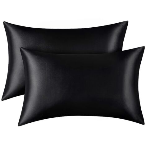 Taie d'oreiller en satin Hair and Skin, lot de 2 taies d'oreiller en satin de soie