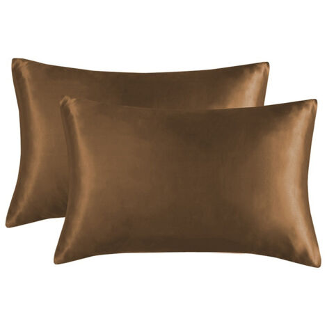 Taie d'oreiller en satin, taie d'oreiller imitation soie, housse de coussin d'été en soie glacée
