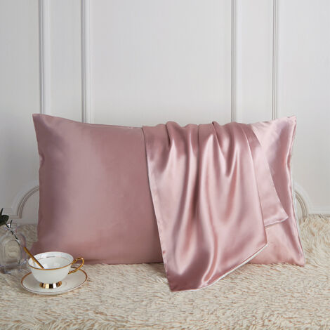 Taie d'oreiller en soie 4874cm, 100% soie de mûrier, avec fermeture éclair cachée, rose princesse