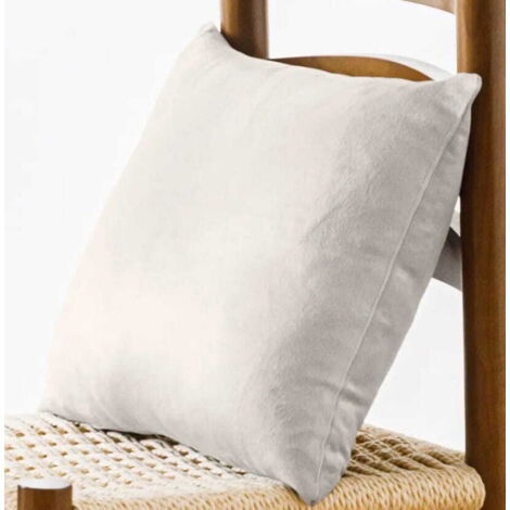 Taie d'oreiller en velours 40x40 blanc